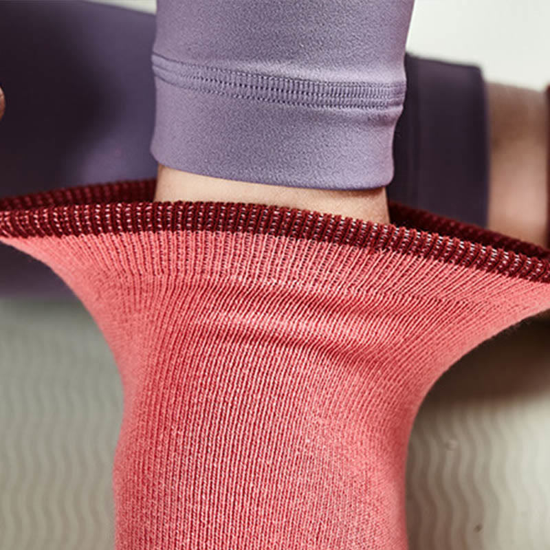 Olivenorma Solid Color Non-Slip Pilates Socks Grip Yoga Barre Workout Breathable Cotton Comfort & Stable Fit Yoga Socks - image 9