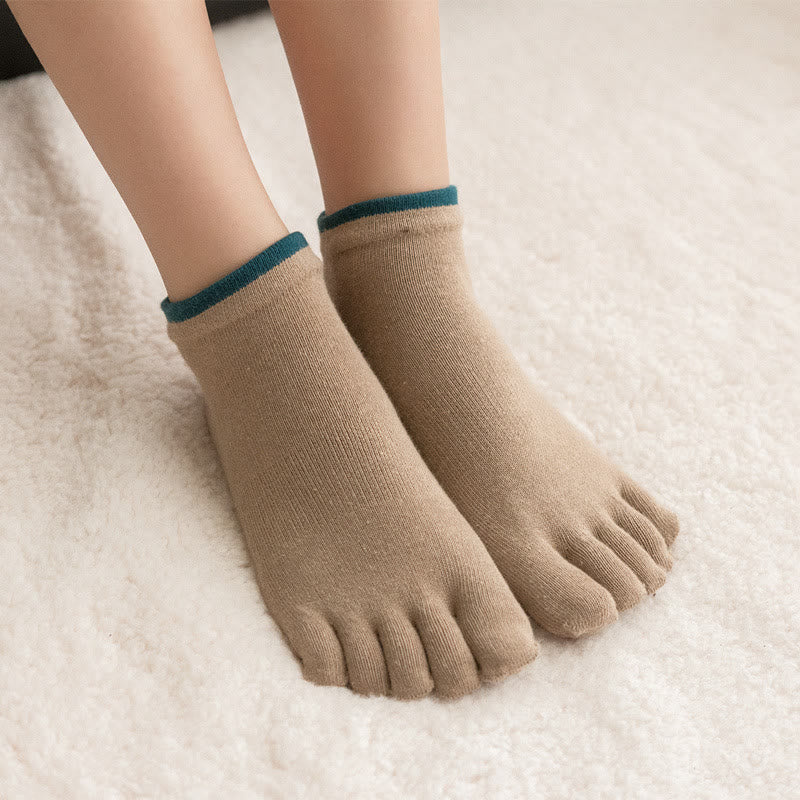 Olivenorma Solid Color Non-Slip Pilates Socks Grip Yoga Barre Workout Breathable Cotton Comfort & Stable Fit Yoga Socks - Tan (Two-tone) - 10 Pairs - image 11