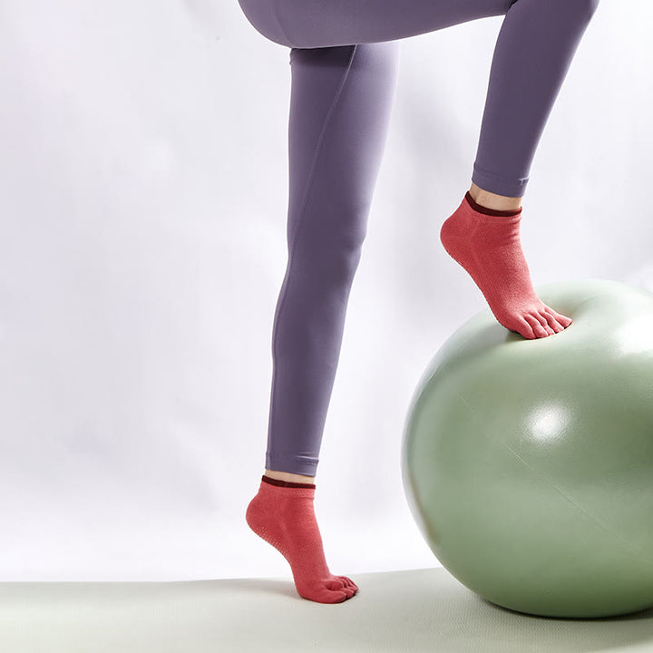 Olivenorma Solid Color Non-Slip Pilates Socks Grip Yoga Barre Workout Breathable Cotton Comfort & Stable Fit Yoga Socks - image 8