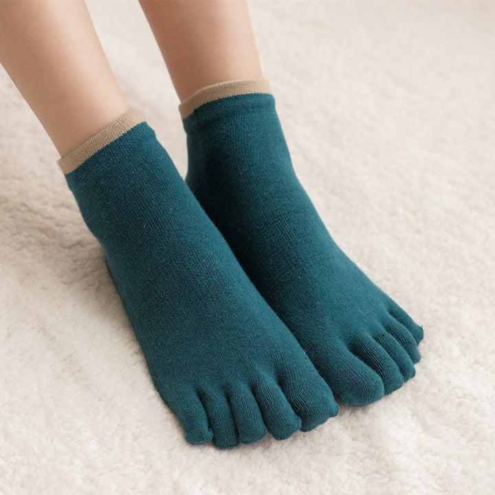 Olivenorma Solid Color Non-Slip Pilates Socks Grip Yoga Barre Workout Breathable Cotton Comfort & Stable Fit Yoga Socks - Teal (Two-tone) - 10 Pairs - image 14