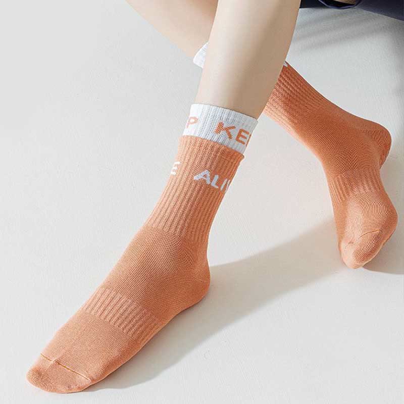 Olivenorma Two-Tone Grip Yoga Pilates Socks Non-Slip Training Barre Workout Socks - image 10