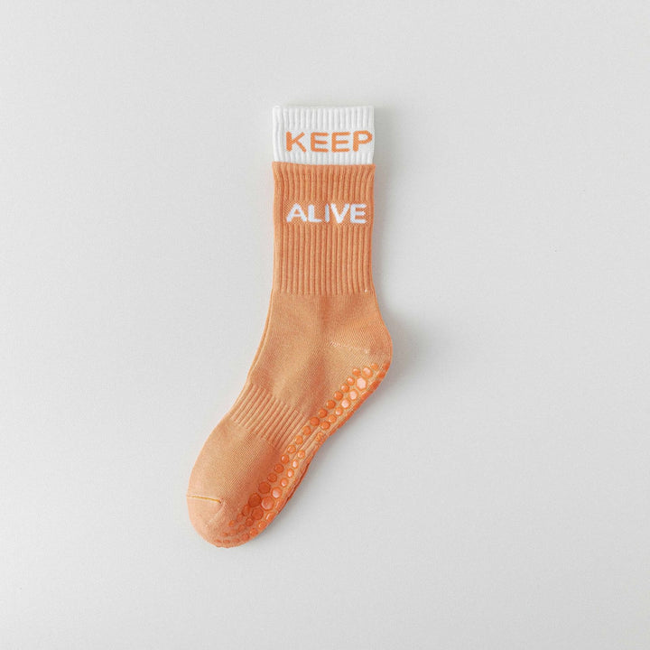 Olivenorma Two-Tone Grip Yoga Pilates Socks Non-Slip Training Barre Workout Socks - Orange - 10 Pairs - image 8