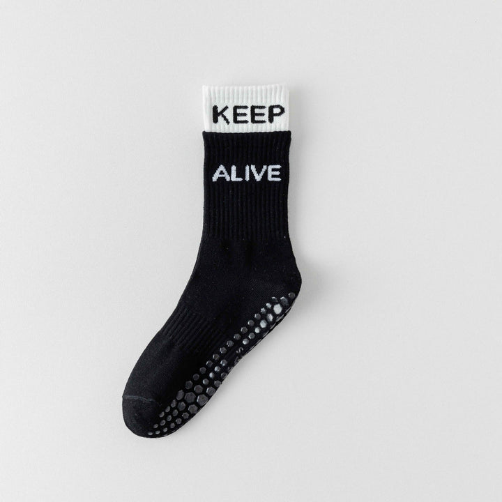 Olivenorma Two-Tone Grip Yoga Pilates Socks Non-Slip Training Barre Workout Socks - Black - 10 Pairs - image 15