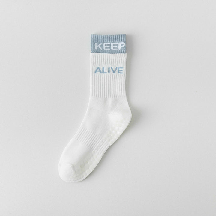 Olivenorma Two-Tone Grip Yoga Pilates Socks Non-Slip Training Barre Workout Socks - White - 10 Pairs - image 16