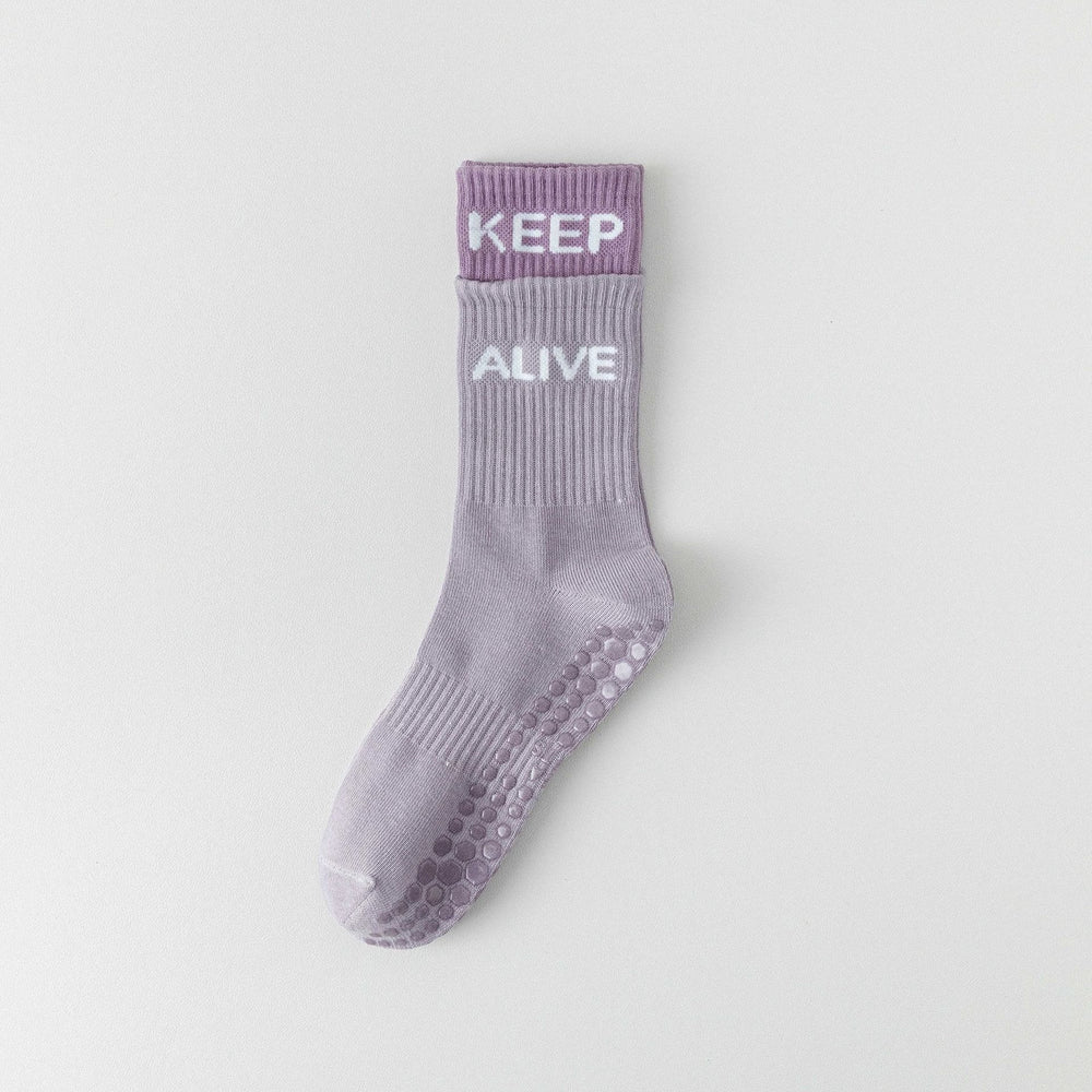 Olivenorma Two-Tone Grip Yoga Pilates Socks Non-Slip Training Barre Workout Socks - image 1