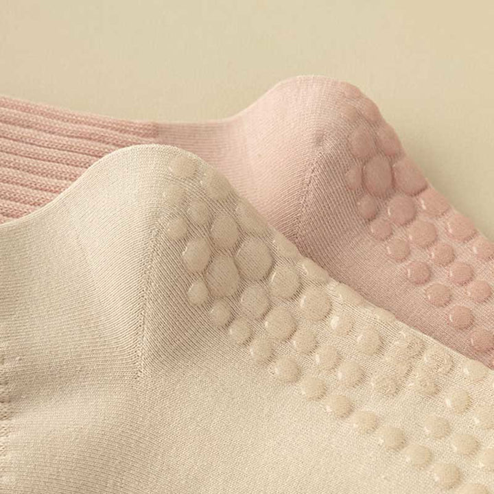 Olivenorma Striped Textured Crew Non-Slip Grip Pilates Barre Comfort Workout Socks with Breathable Cotton Design Yoga Socks - image 5