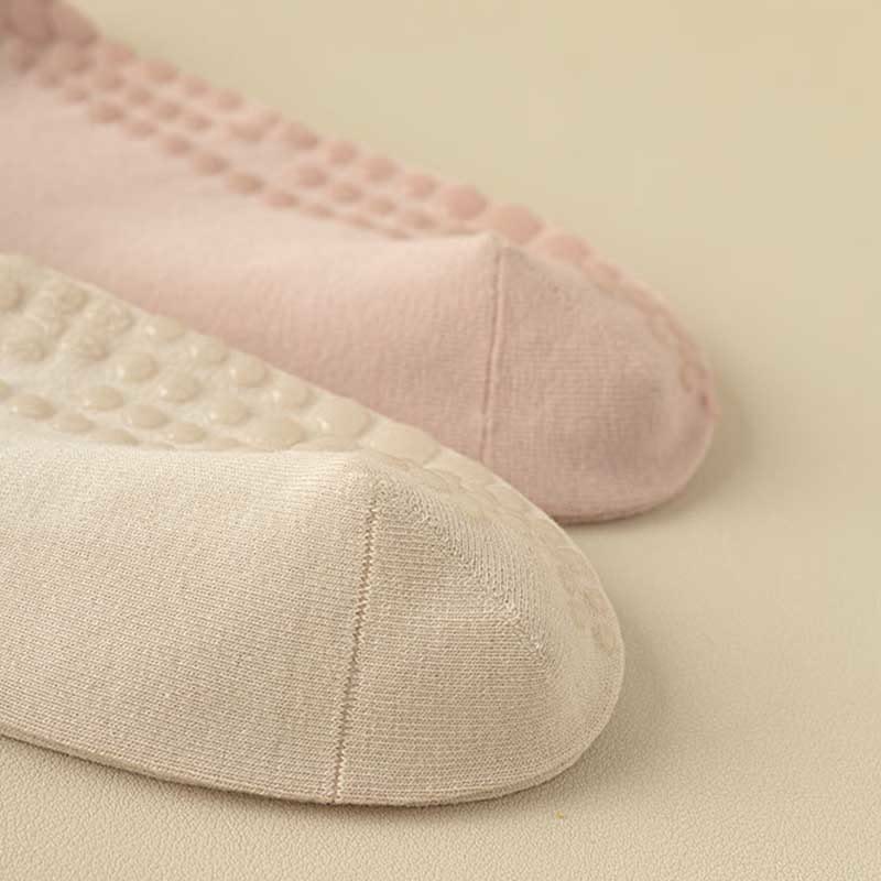 Olivenorma Striped Textured Crew Non-Slip Grip Pilates Barre Comfort Workout Socks with Breathable Cotton Design Yoga Socks - image 6