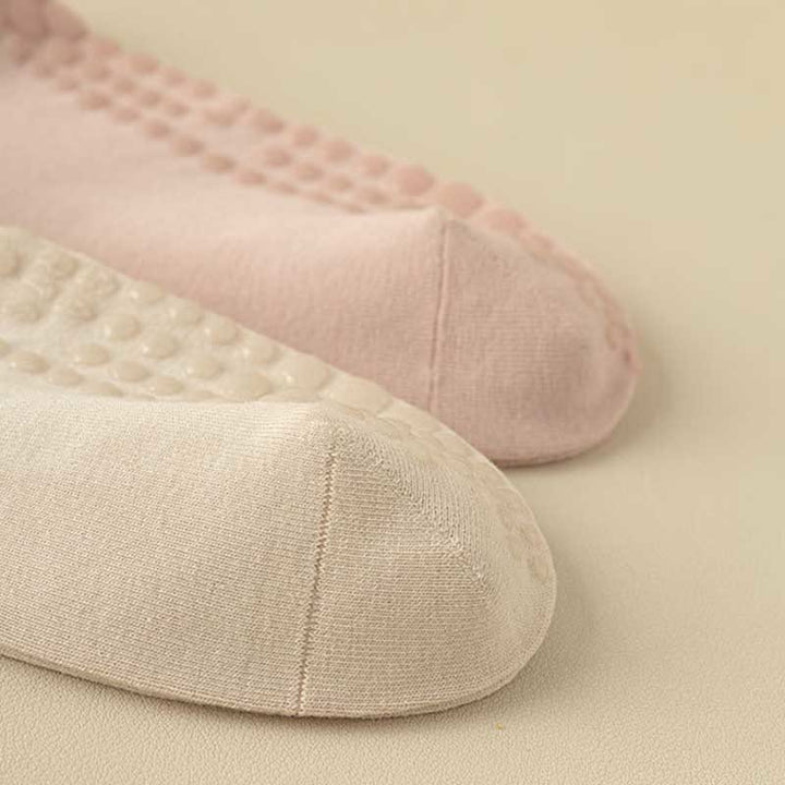 Olivenorma Striped Textured Crew Non-Slip Grip Pilates Barre Comfort Workout Socks with Breathable Cotton Design Yoga Socks - image 6