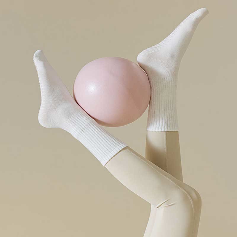 Olivenorma Striped Textured Crew Non-Slip Grip Pilates Barre Comfort Workout Socks with Breathable Cotton Design Yoga Socks - image 13