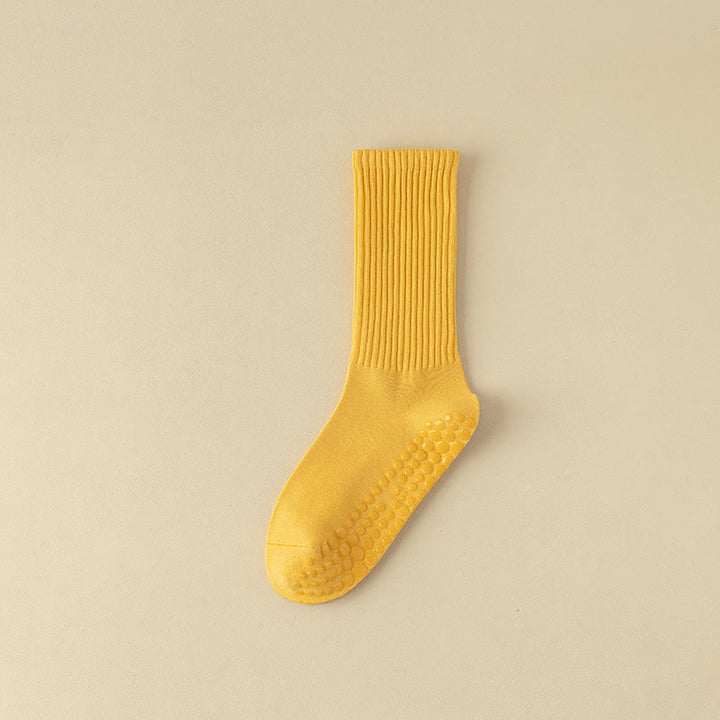 Olivenorma Striped Textured Crew Non-Slip Grip Pilates Barre Comfort Workout Socks with Breathable Cotton Design Yoga Socks - Gold - 10 Pairs - image 21