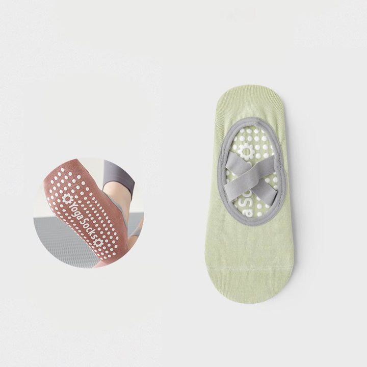 Olivenorma Strap Yoga Pilates Barre Socks Non-Slip Grip Fitness Socks - Green - 10 Pairs - image 9