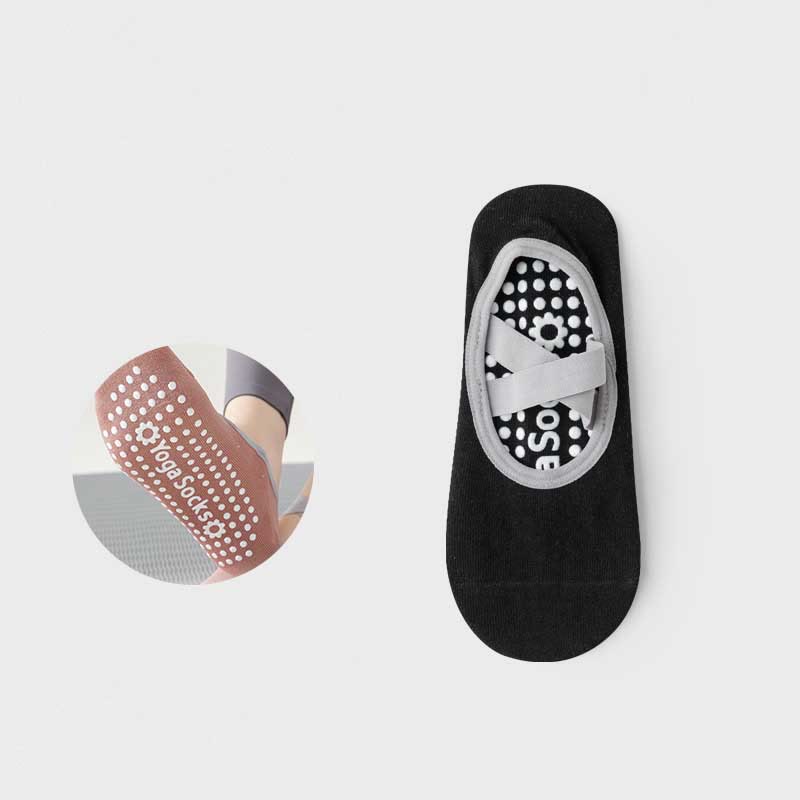 Olivenorma Strap Yoga Pilates Barre Socks Non-Slip Grip Fitness Socks - Black - 10 Pairs - image 14