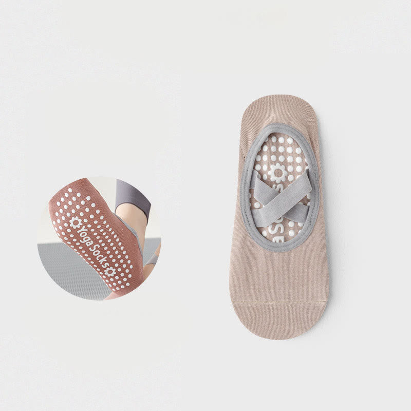 Olivenorma Strap Yoga Pilates Barre Socks Non-Slip Grip Fitness Socks - PapayaWhip - 10 Pairs - image 17