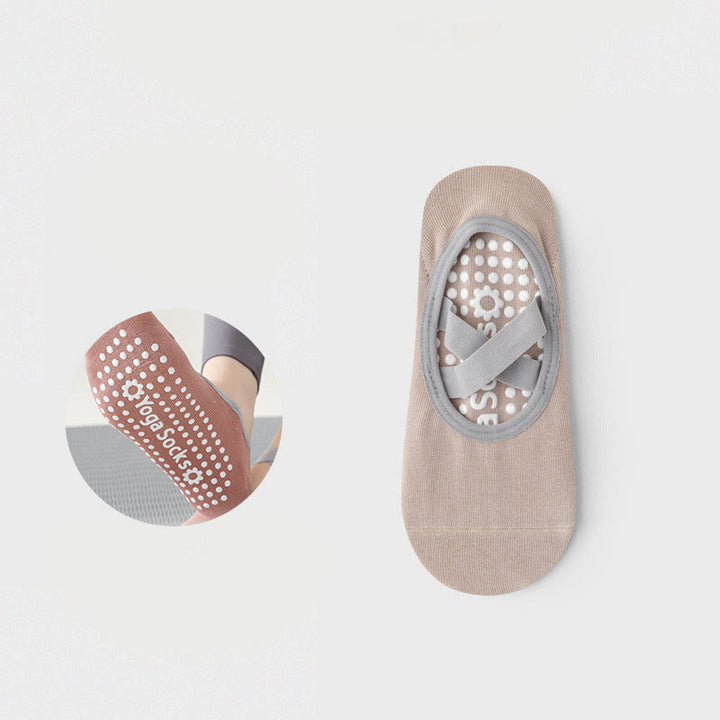 Olivenorma Strap Yoga Pilates Barre Socks Non-Slip Grip Fitness Socks - PapayaWhip - 10 Pairs - image 17