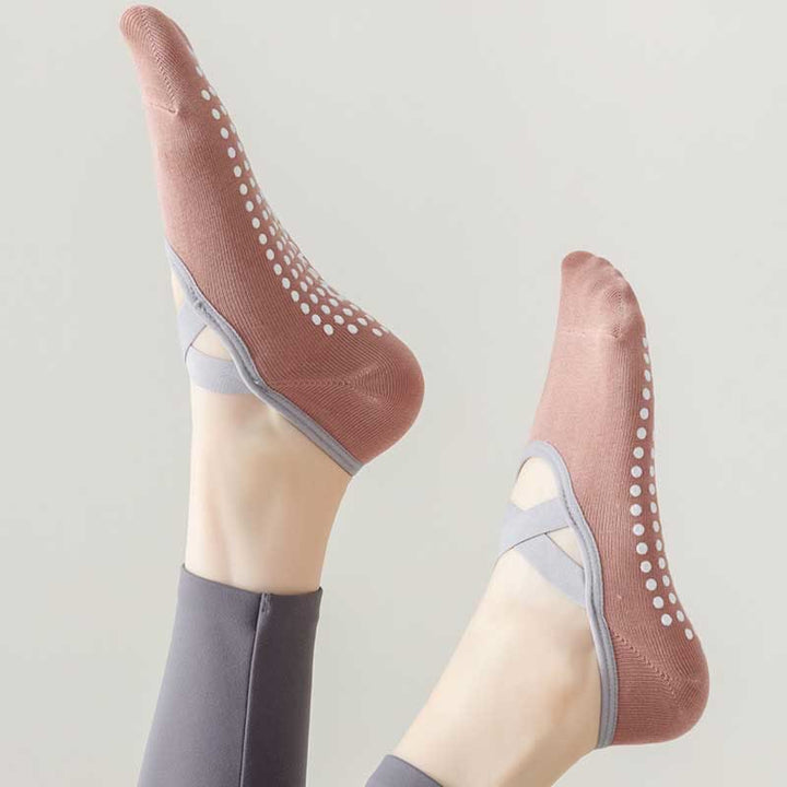 Olivenorma Strap Yoga Pilates Barre Socks Non-Slip Grip Fitness Socks - image 6