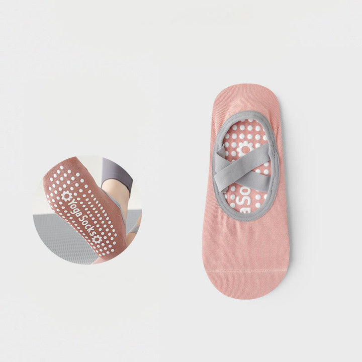 Olivenorma Strap Yoga Pilates Barre Socks Non-Slip Grip Fitness Socks - Pink - 10 Pairs - image 1