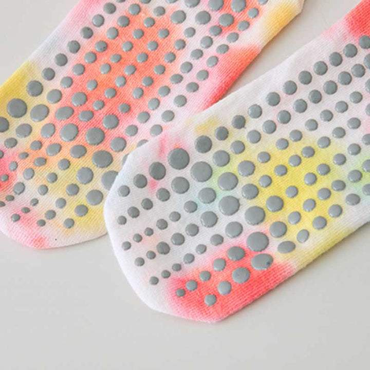 Olivenorma Medium-Tube Tie-Dye Anti-Slip Grip Pilates Barre Workout Socks with Breathable Stretch Comfort Yoga Socks - image 8