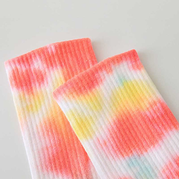 Olivenorma Medium-Tube Tie-Dye Anti-Slip Grip Pilates Barre Workout Socks with Breathable Stretch Comfort Yoga Socks - image 9