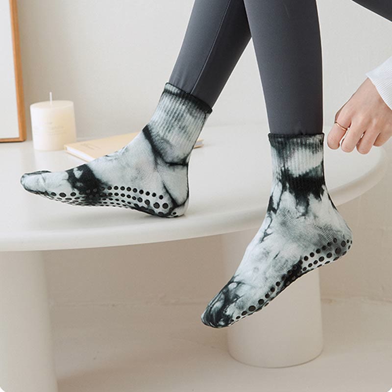 Olivenorma Tie-Dye Grip Workout Yoga Crew Socks - image 11
