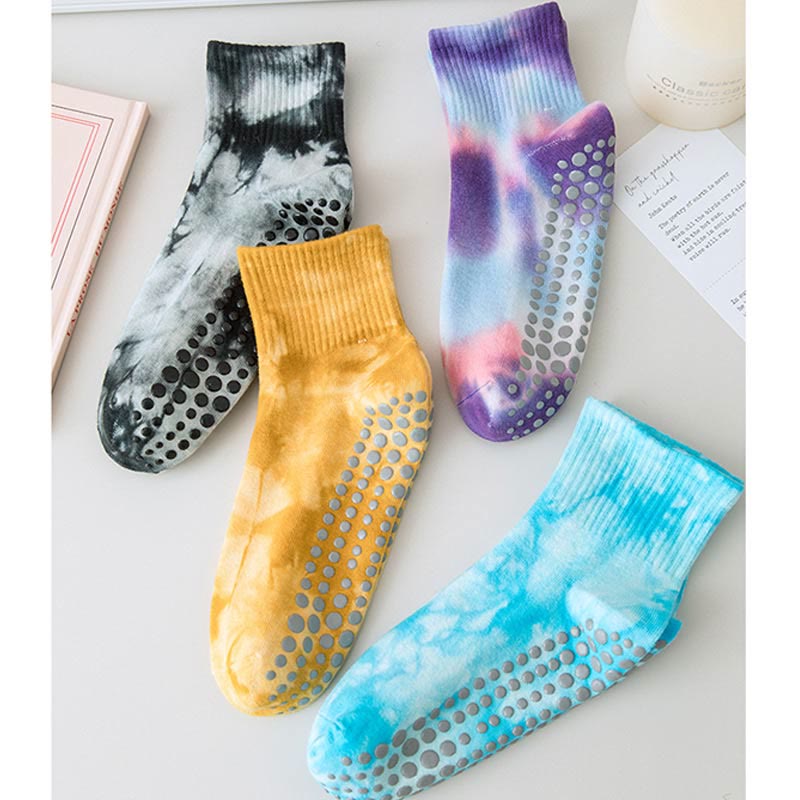 Olivenorma Tie-Dye Grip Workout Yoga Crew Socks - image 16