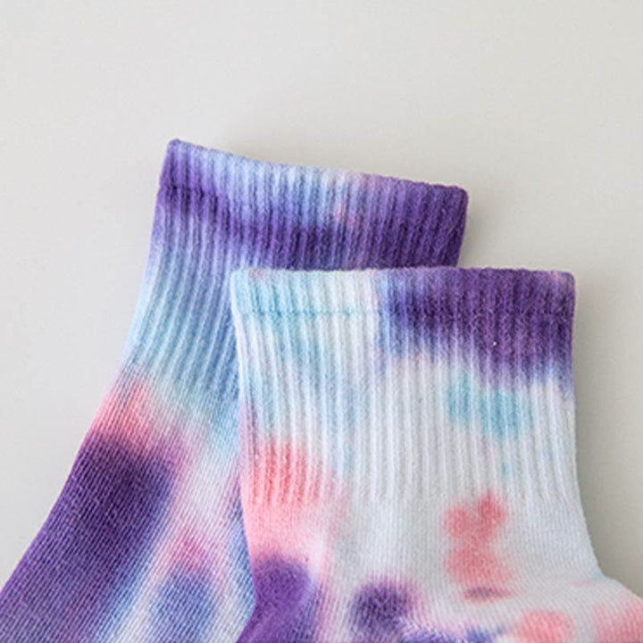 Olivenorma Tie-Dye Grip Workout Non-Slip Pilates Barre Training Socks with Breathable Cotton Stretch Fit Yoga Crew Socks - image 5