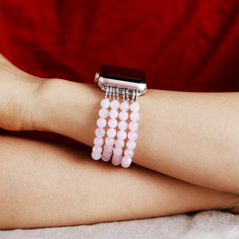 Olivenorma Rose Quartz Beaded Apple Watch Strap - image 1