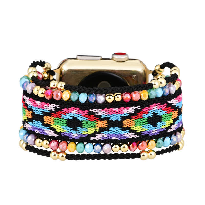 Olivenorma Bohemian Style Colorful Elastic Braided Apple Watch Strap - image 4