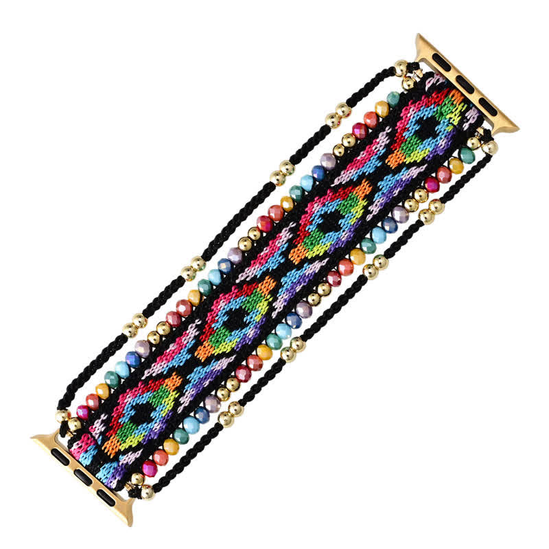 Olivenorma Bohemian Style Colorful Elastic Braided Apple Watch Strap - image 6
