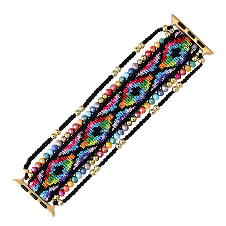 Olivenorma Bohemian Style Colorful Elastic Braided Apple Watch Strap - image 6