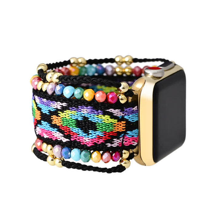 Olivenorma Bohemian Style Colorful Elastic Braided Apple Watch Strap - image 5