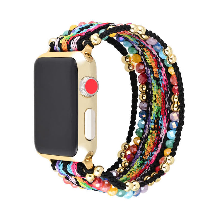 Olivenorma Bohemian Style Colorful Elastic Braided Apple Watch Strap - image 3