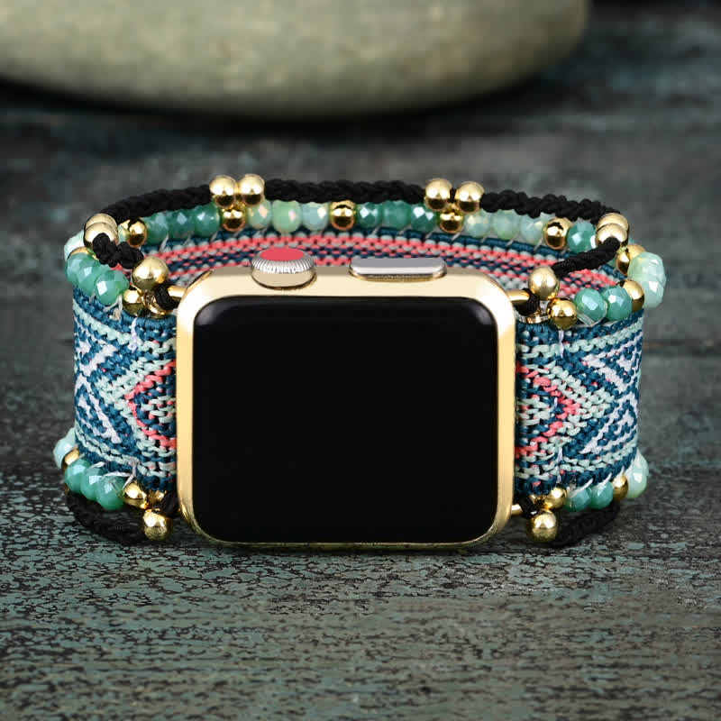 Olivenorma Mint Green Elastic Braid Apple Watch Strap - image 2