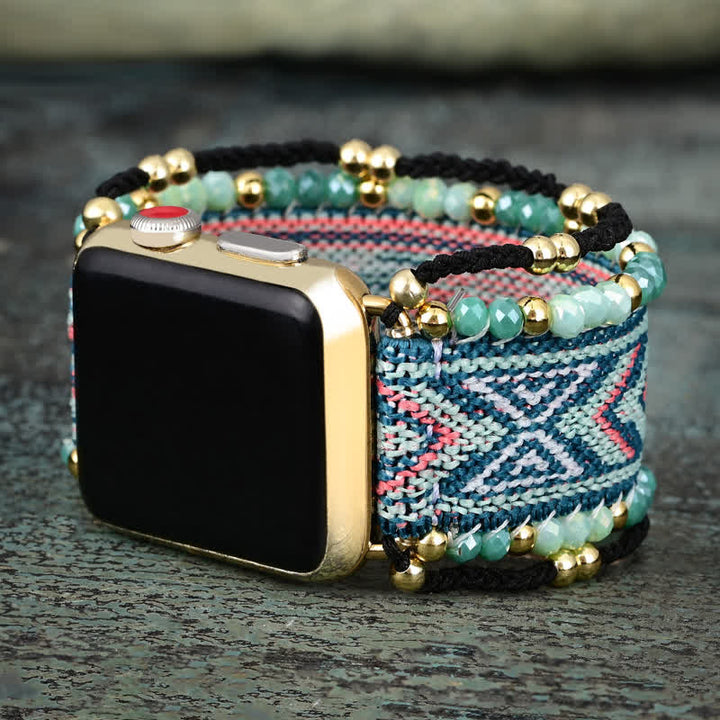 Olivenorma Mint Green Elastic Braid Apple Watch Strap - Watch Dial Size:42-45mm - Large: Approx 14cm-suitable for wrists of 5.75-6.5 inches - image 0