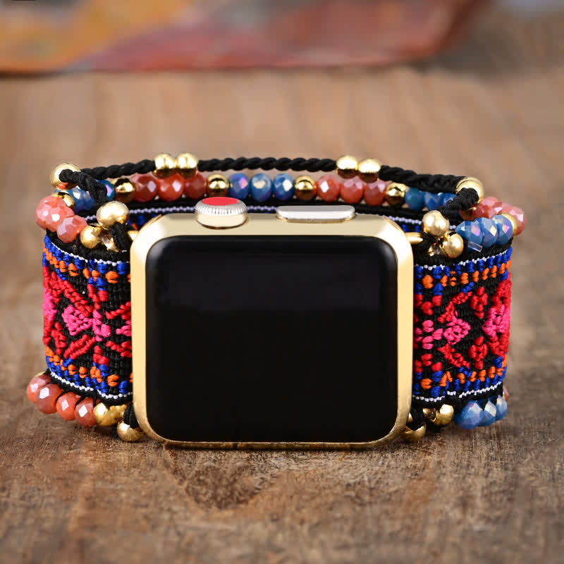Olivenorma Rose Red Elastic Braided Strap Apple Watch Strap - image 2