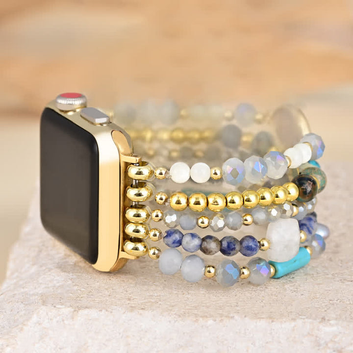 Olivenorma White Agate Natural Stone Beads Apple Watch Strap - image 4