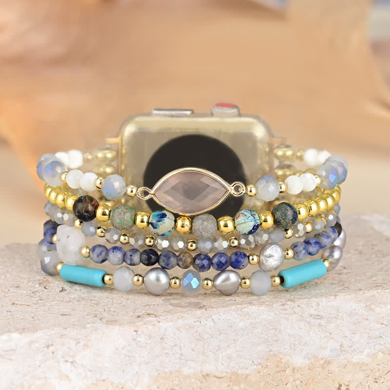 Olivenorma White Agate Natural Stone Beads Apple Watch Strap - image 5