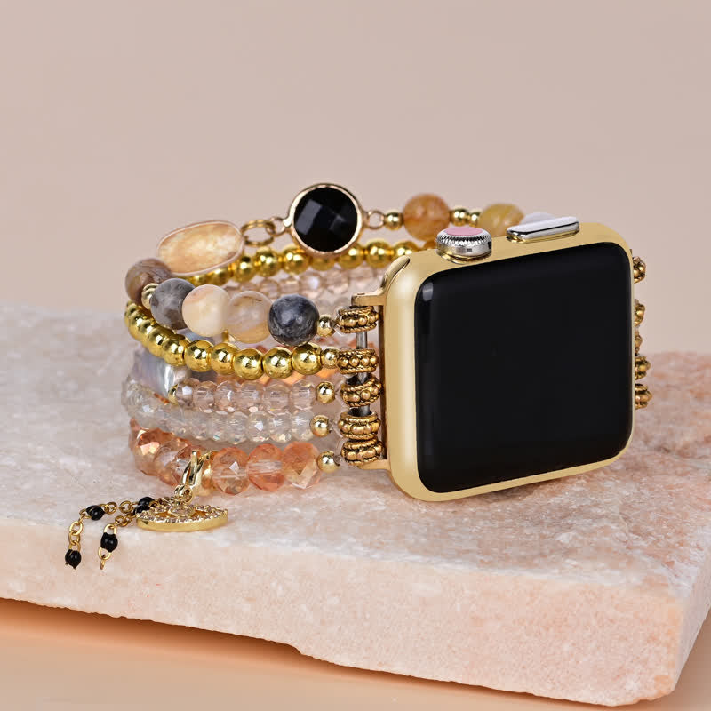 Olivenorma Obsidian Citrine Natural Stone Beads Apple Watch Strap - image 3