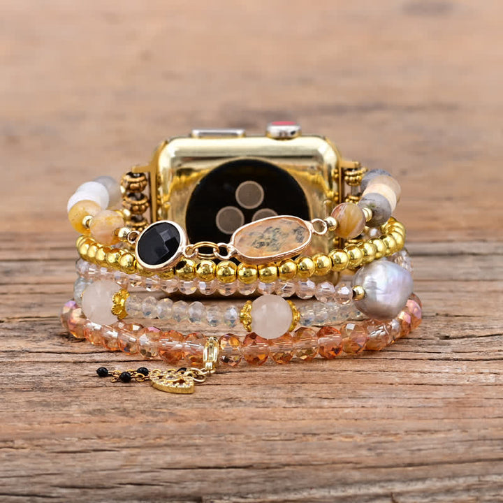 Olivenorma Obsidian Citrine Natural Stone Beads Apple Watch Strap - image 2