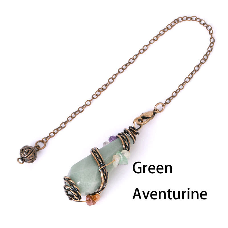 Olivenorma Bronze Natural Gemstone Dowsing Divination Pendulum - Green Aventurine - image 7