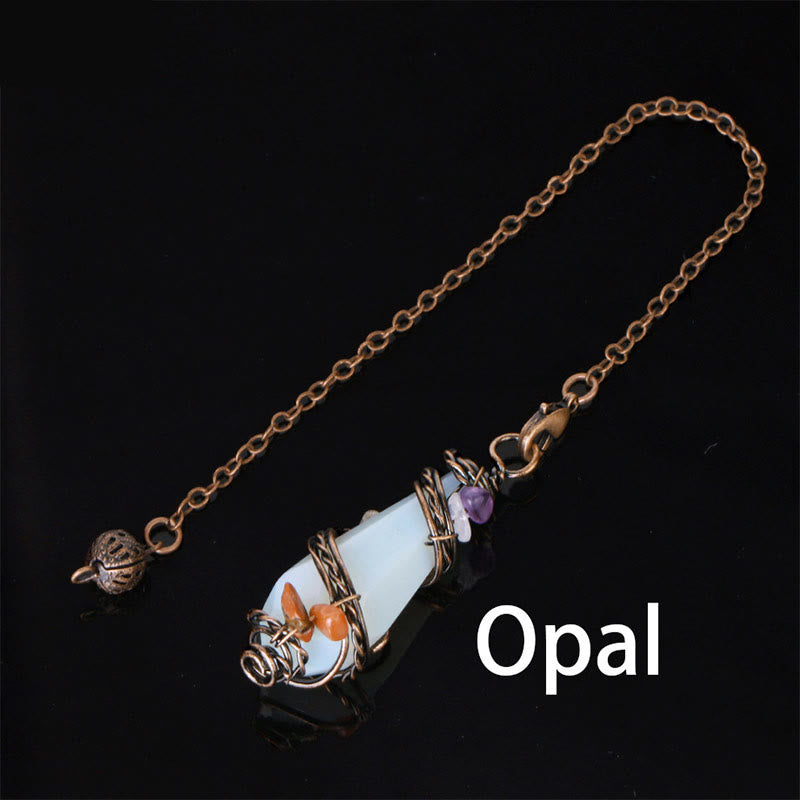 Olivenorma Bronze Natural Gemstone Dowsing Divination Pendulum - Opal - image 11