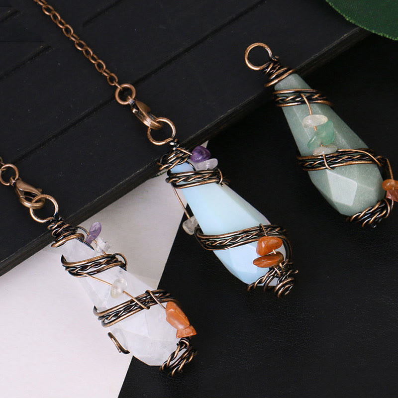 Olivenorma Bronze Natural Gemstone Dowsing Divination Pendulum - image 18