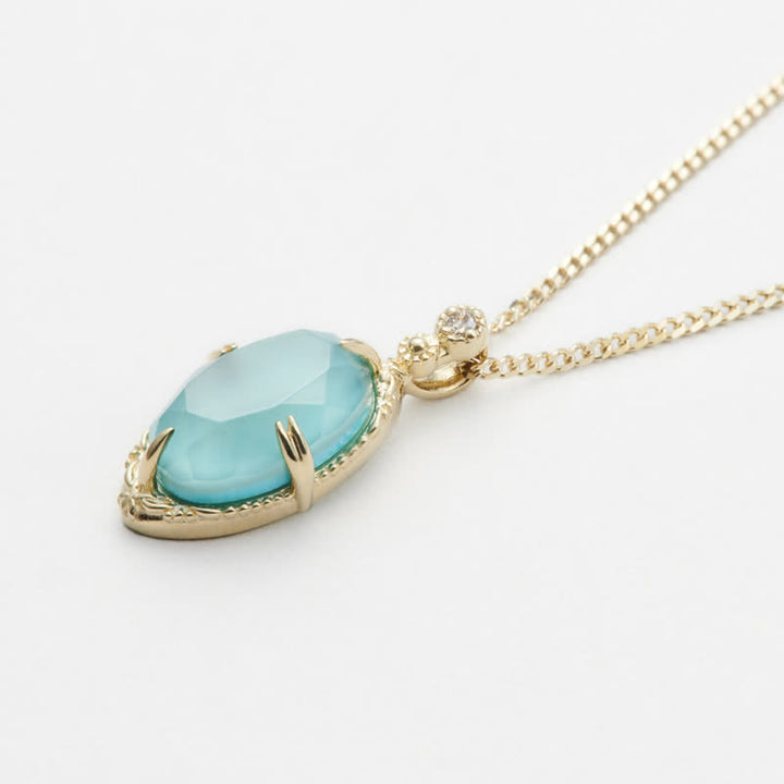 Olivenorma Vintage Aquamarine 925 Silver Ring Necklace - image 2