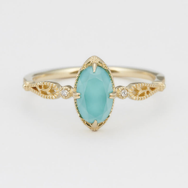 Olivenorma Vintage Aquamarine 925 Silver Ring Necklace - image 4