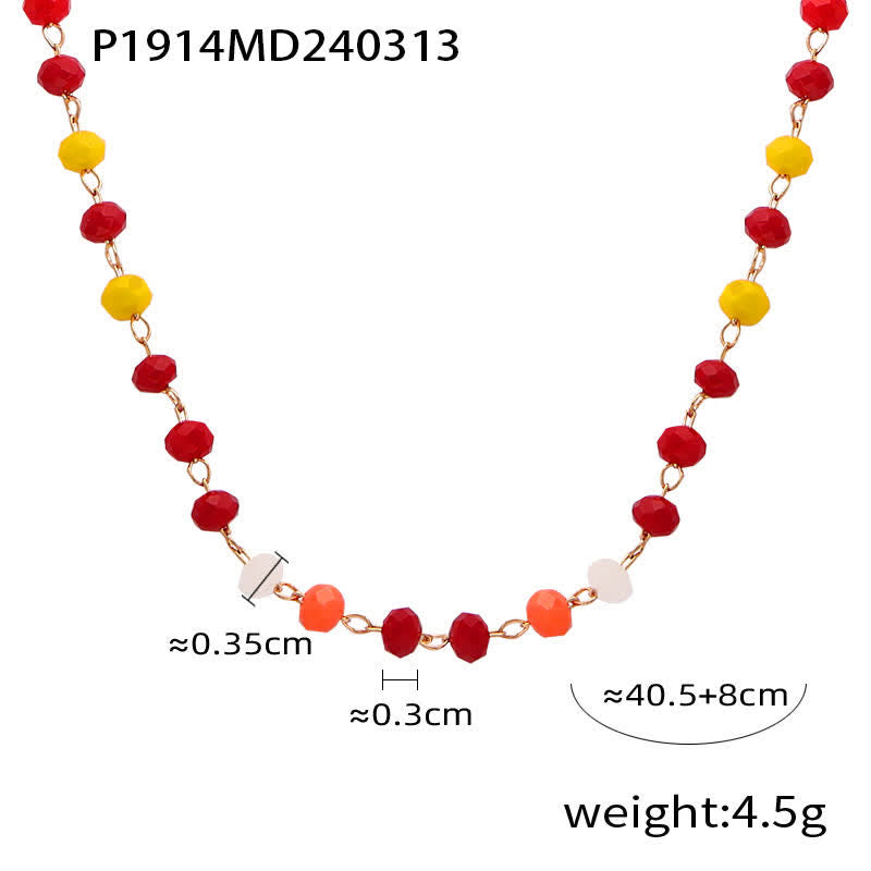 Olivenorma Vintage Natural Stone Beaded Necklace - Red Coral & Yellow Aventurine - image 9