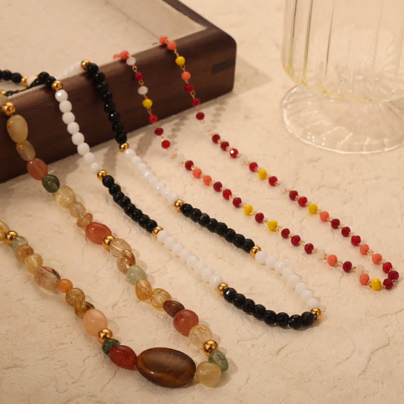 Olivenorma Vintage Natural Stone Beaded Necklace - image 16