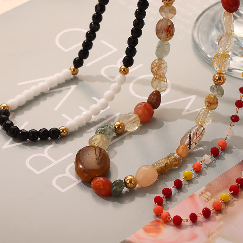 Olivenorma Vintage Natural Stone Beaded Necklace - image 14
