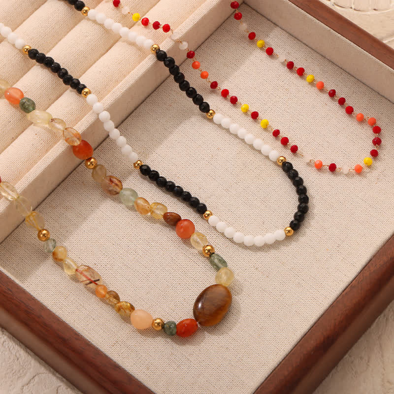 Olivenorma Vintage Natural Stone Beaded Necklace - image 12