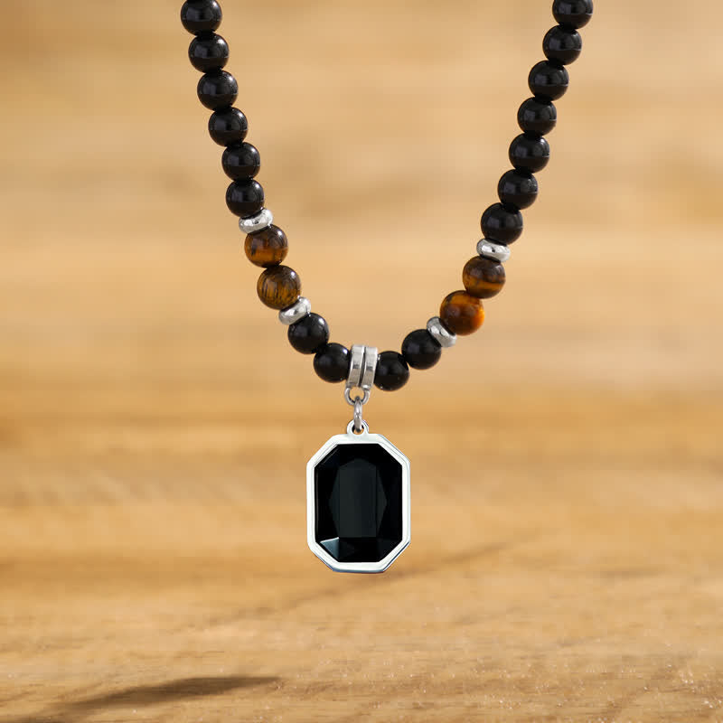 Olivenorma Black Onyx Natural Stone Beads for Protection and Grounding Men Necklace - image 4