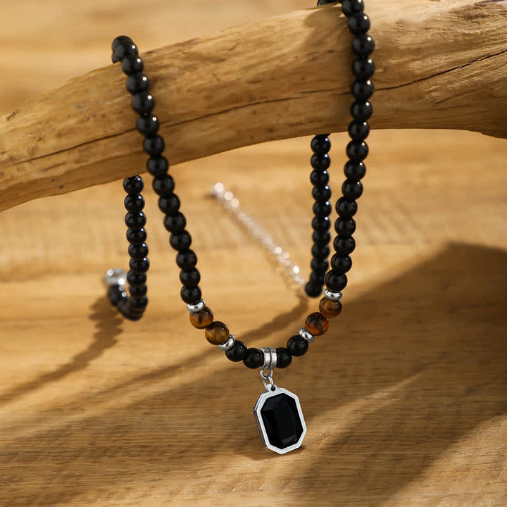 Olivenorma Black Onyx Natural Stone Beads for Protection and Grounding Men Necklace - image 0