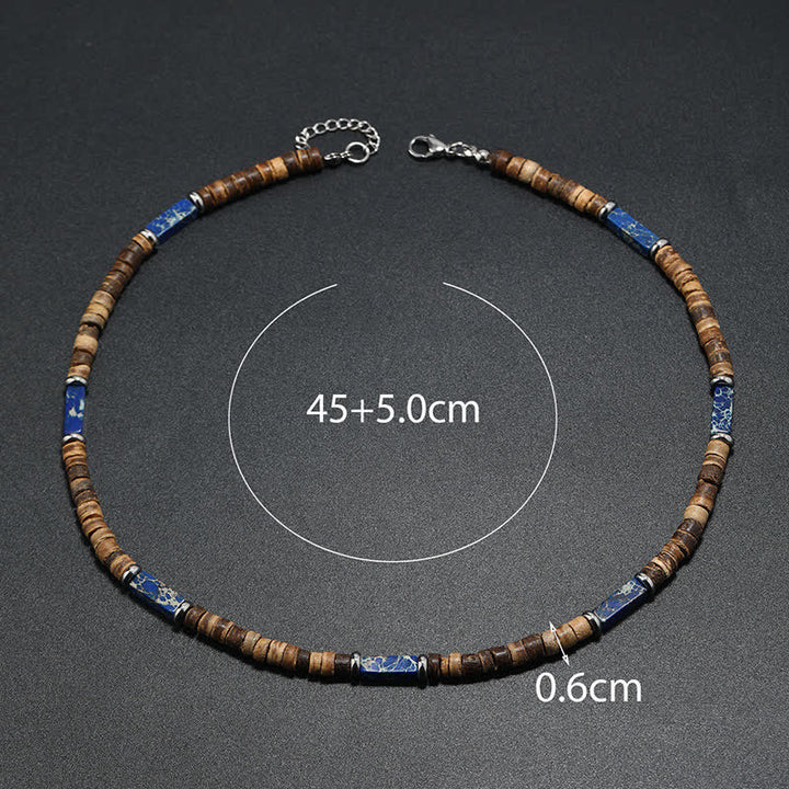 Olivenorma Brown Coconut Wood & Natural Stone Beads For Inner Peace Necklace - image 11